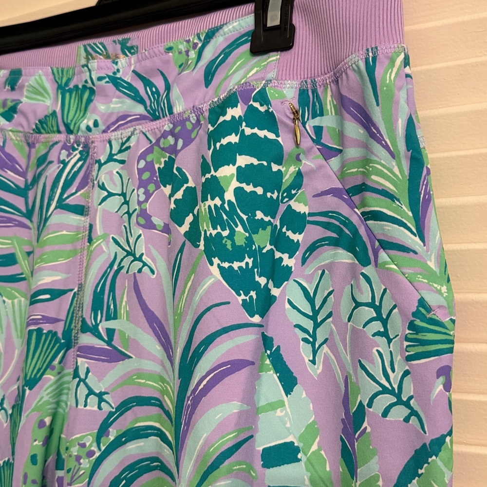 Lilly Pulitzer Luxletic Run Around Pant Purple Iris On The Chase Size Large - Picture 7 of 8